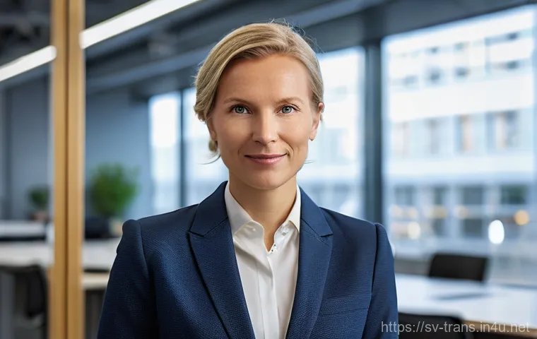 번역사 자격증으로 경력 전환 성공하기 - **A highly professional and confident Swedish authorized translator, appearing gender-neutral, stand...