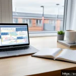Home 21 번역사 자격증 취득 후 경력 쌓기 - A professional home office setup of a freelance translator specializing in medical and legal texts, ...